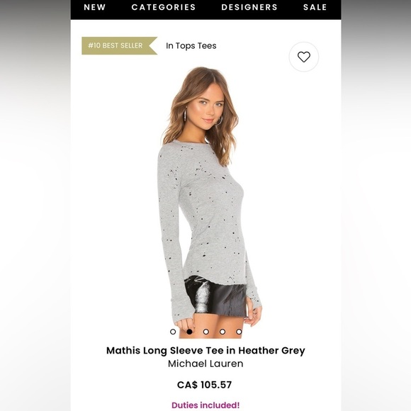 Michael Lauren Gray Ribbed Top - Picture 11 of 11